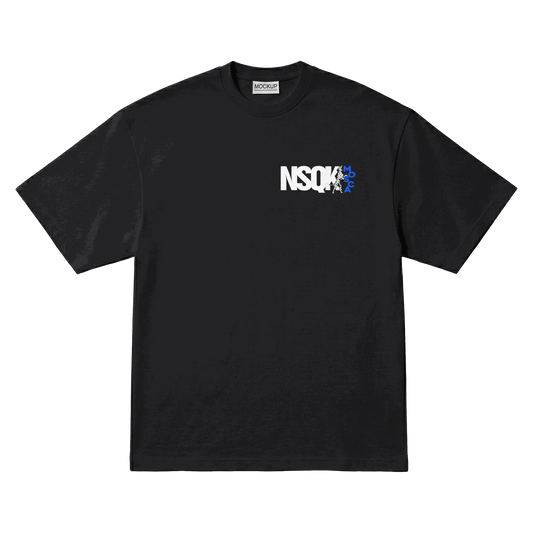 Playera NSQK Mosca Dálmata Azul Oversize Black
