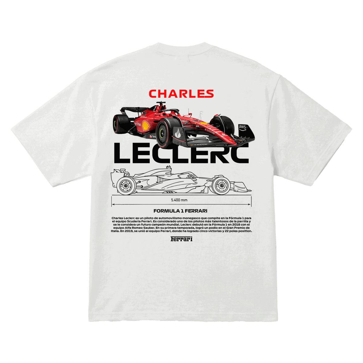 Playera Charles Leclerc Oversize White