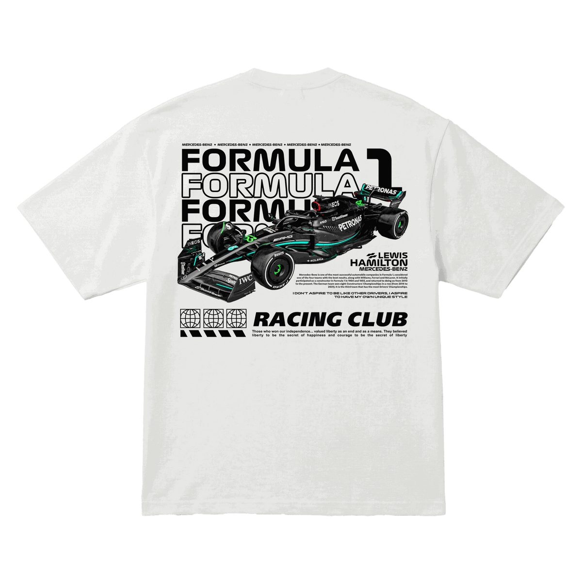 Playera Lewis Hamilton Racing Club Oversize White