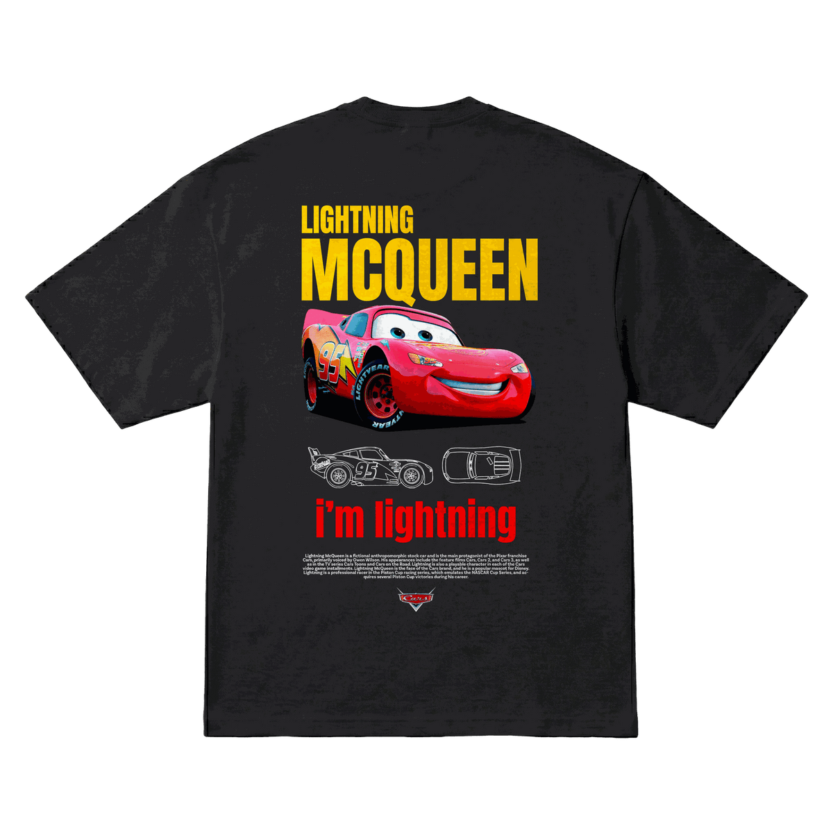 Playera Lightning McQueen Oversize Black