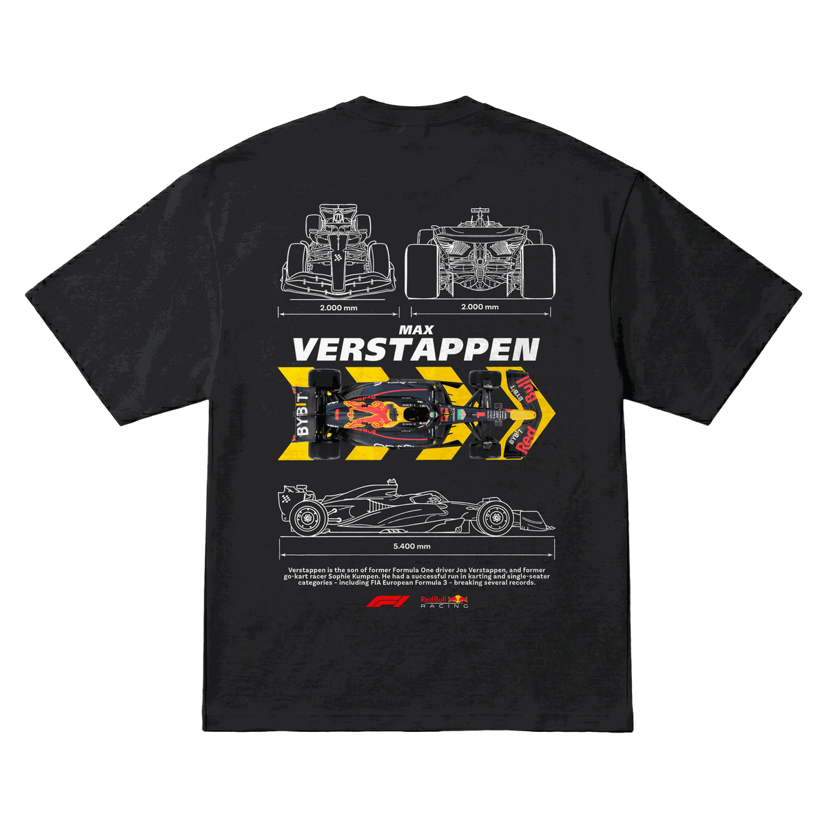 Playera Max Verstappen Planos Oversize Black
