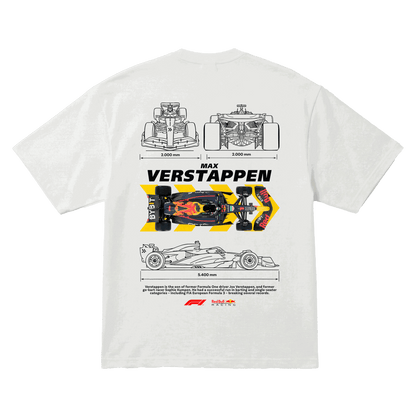 Playera Max Verstappen Planos Oversize White