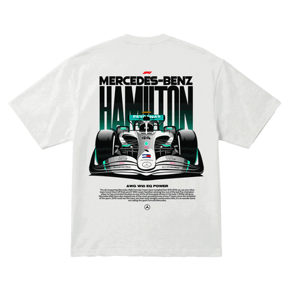 Playera Mercedes W10 Hamilton Oversize White