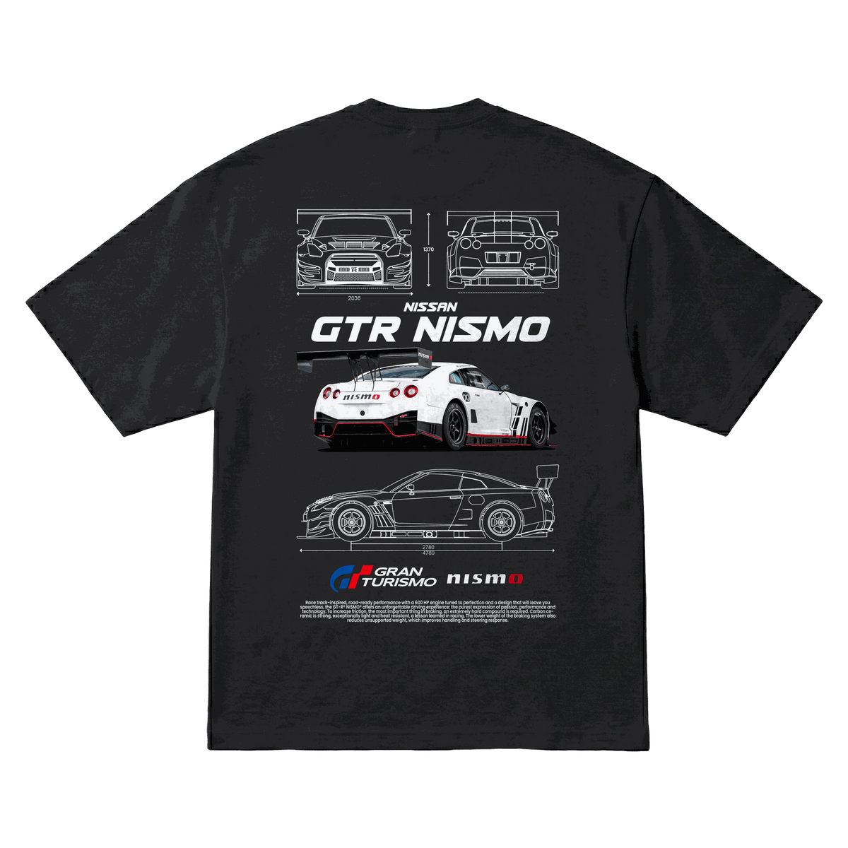 Playera Nissan GT-R Nismo Oversize Black