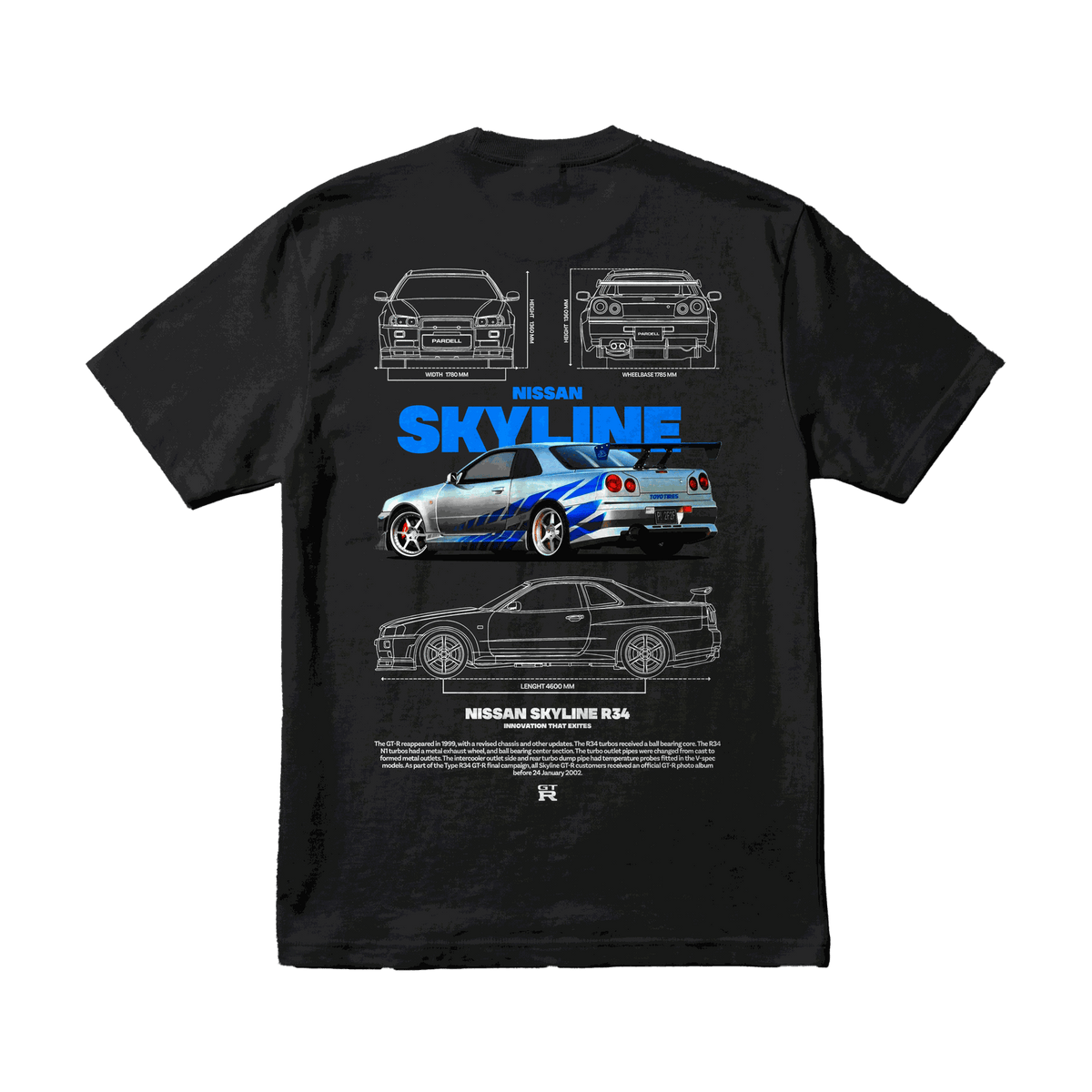 Playera Nissan Skyline R34 Black