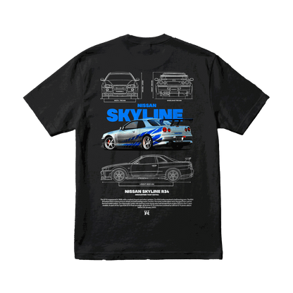 Playera Nissan Skyline R34 Black