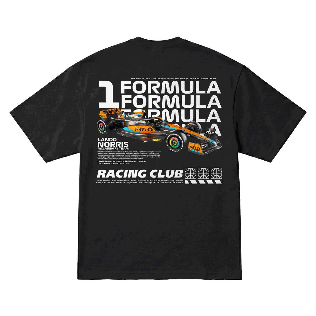 Playera Lando Norris Racing Club Oversize Black