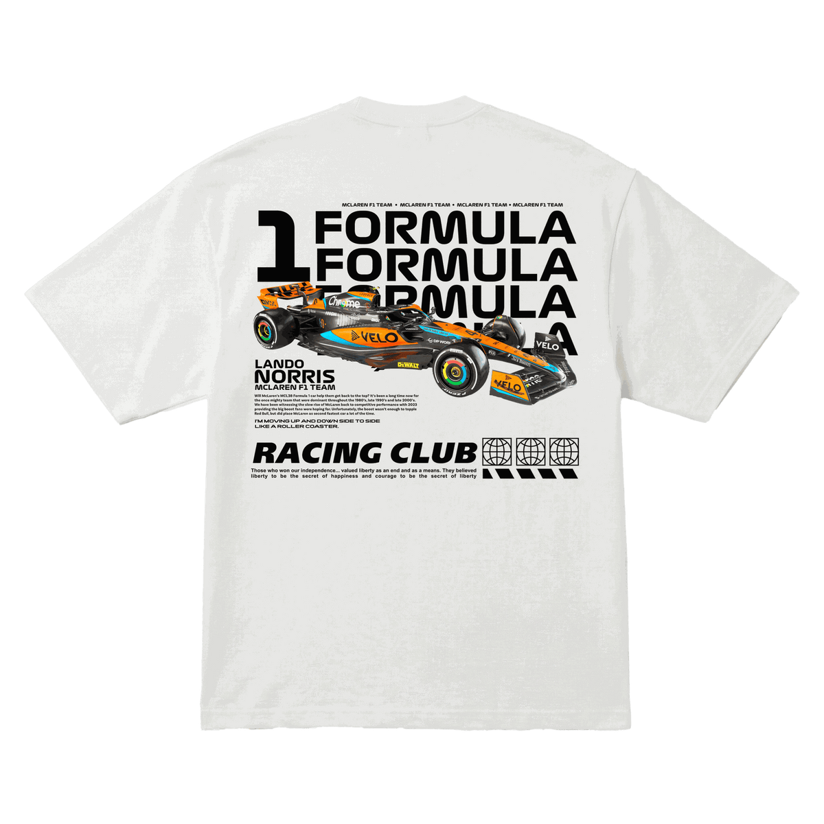 Playera Lando Norris Racing Club Oversize White