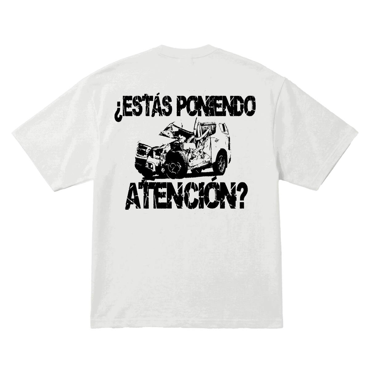 Playera NSQK Choque Oversize White