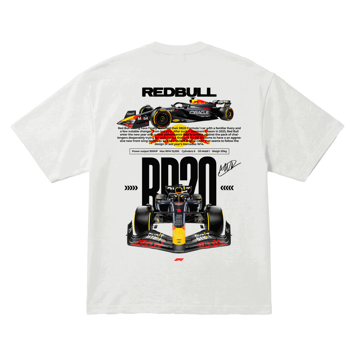 Playera Red Bull RB20 Oversize White