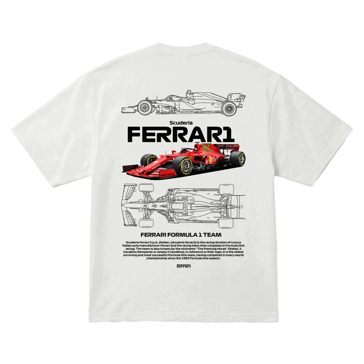 Playera Scuderia Ferrari Oversize White