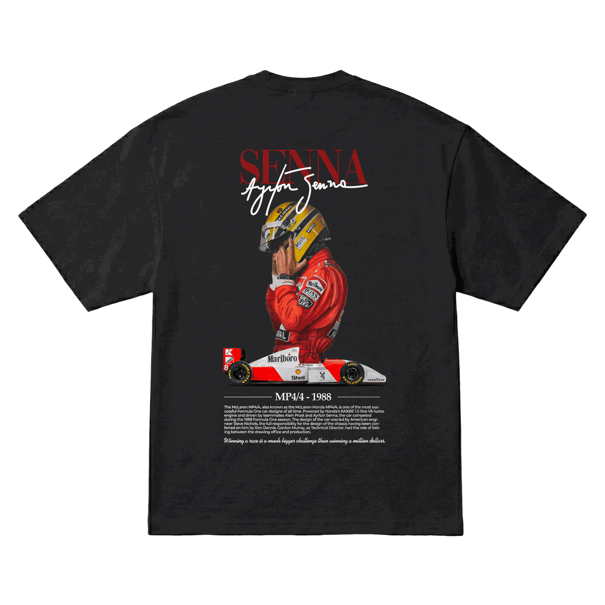 Playera Ayrton Senna MP4/4 Oversize Black
