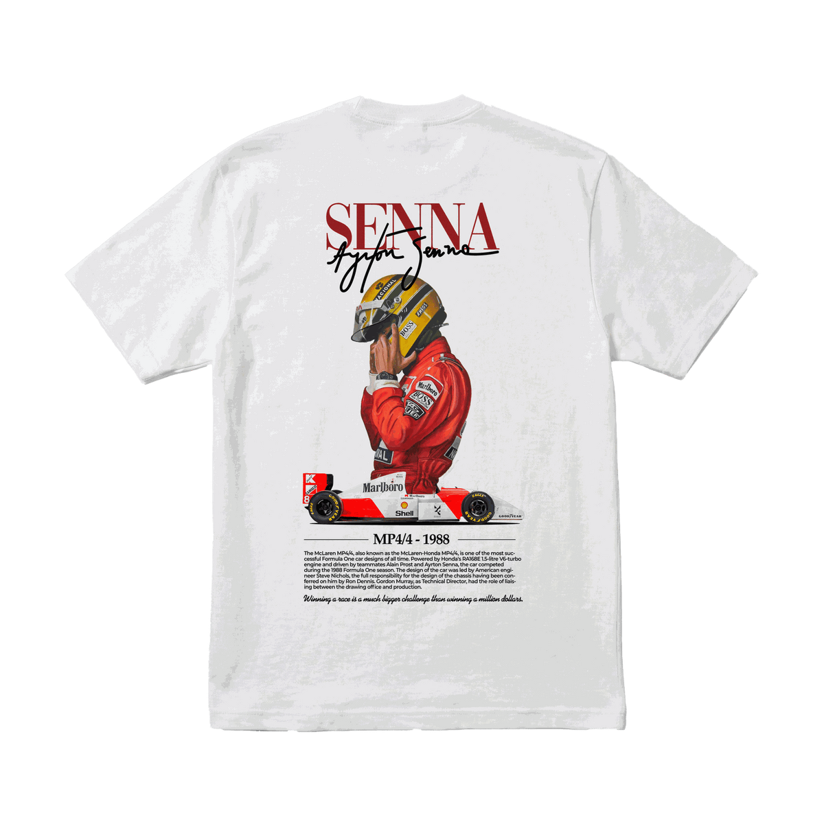 Playera Ayrton Senna MP4/4 White