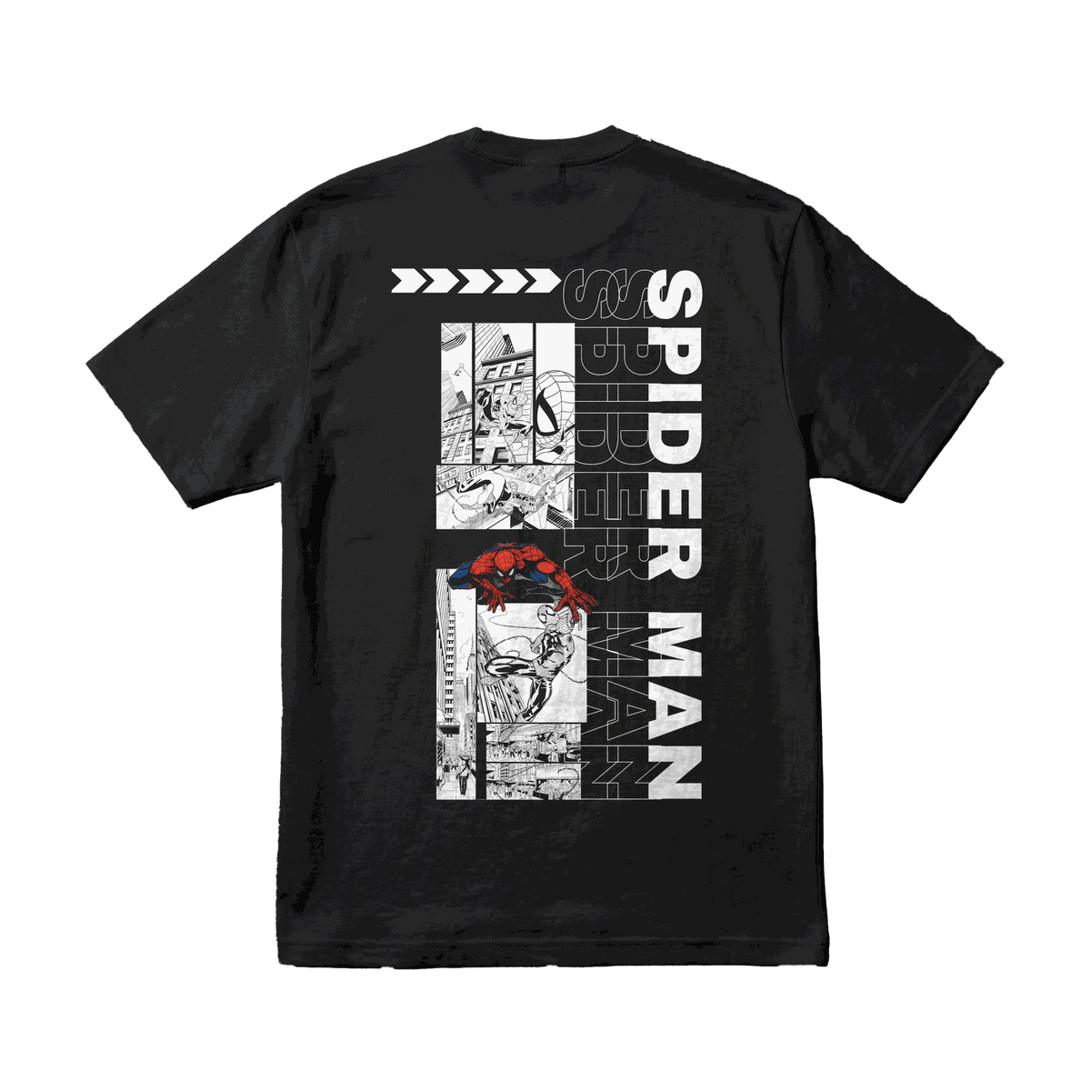 Playera Spider-Man Viñetas Black