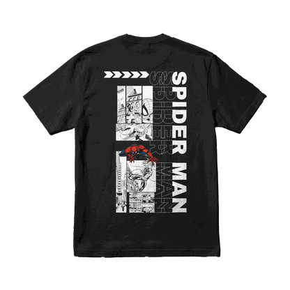 Playera Spider-Man Viñetas Black